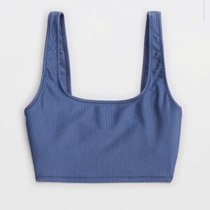 NWT Aerie Shine Rib Longline Scoop Bikini Top